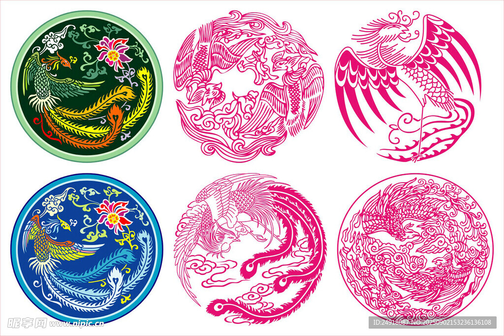 凤凰图案 矢量凤凰 凤凰纹饰