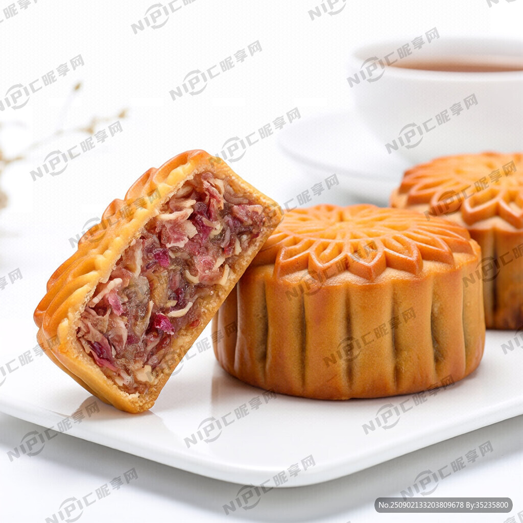 云腿鲜花月饼高清