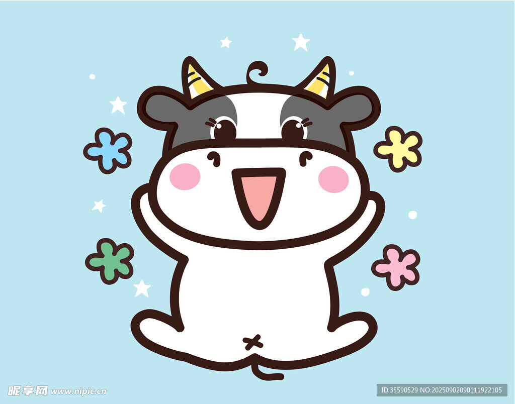 可爱小牛卡通形象