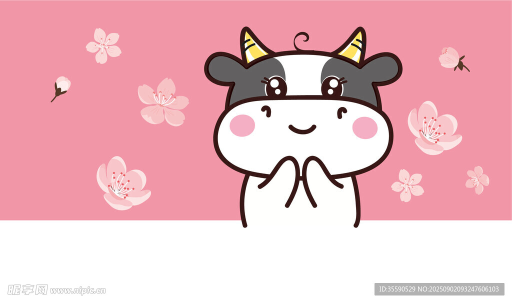 可爱小牛卡通形象