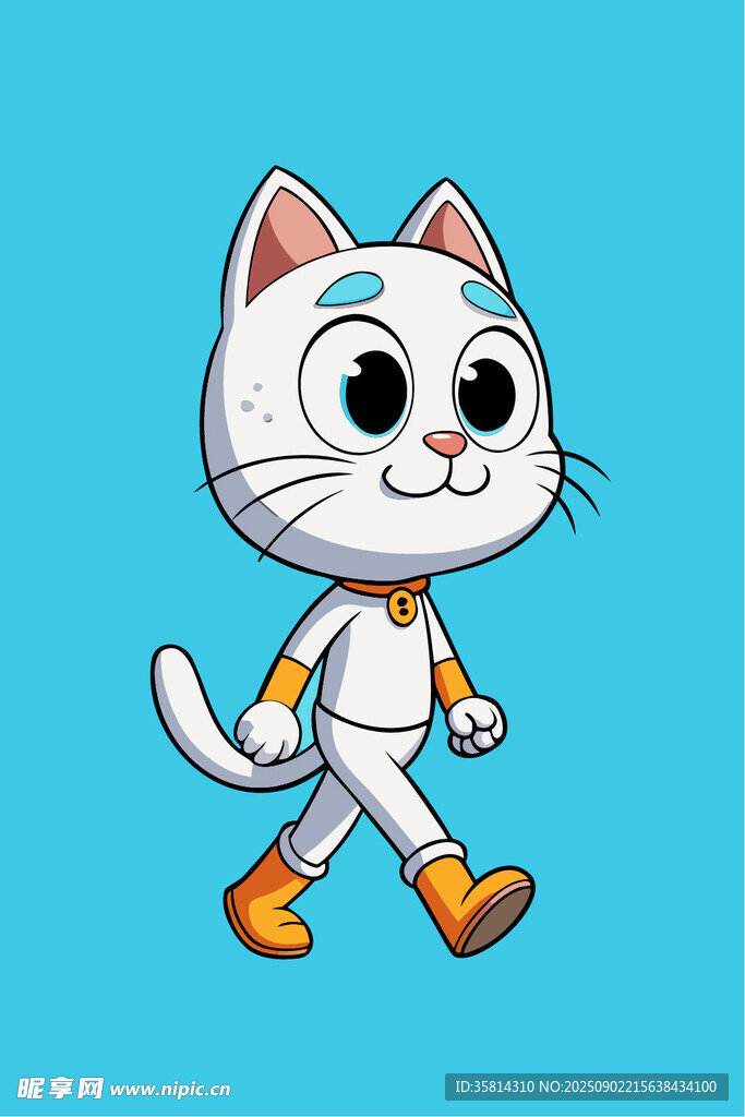 行走的卡通猫咪