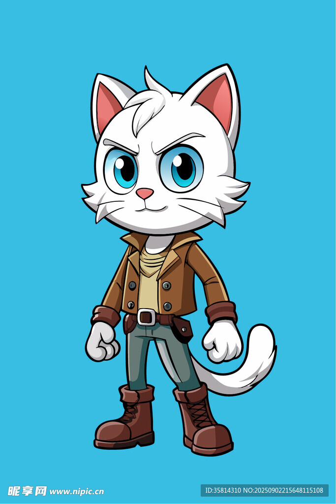 卡通猫咪冒险家形象
