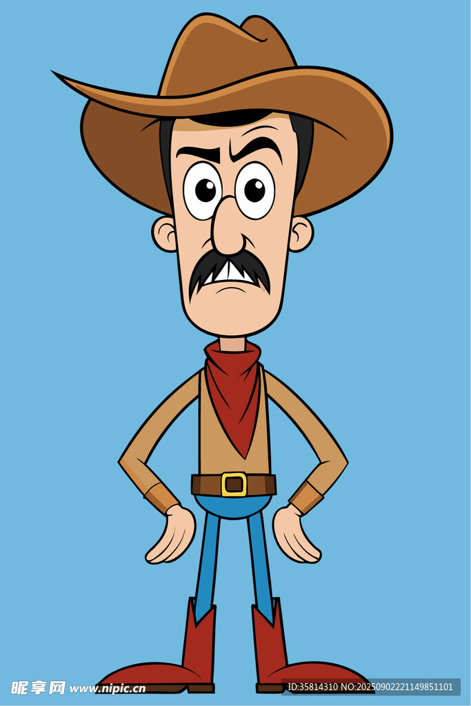西部牛仔卡通形象