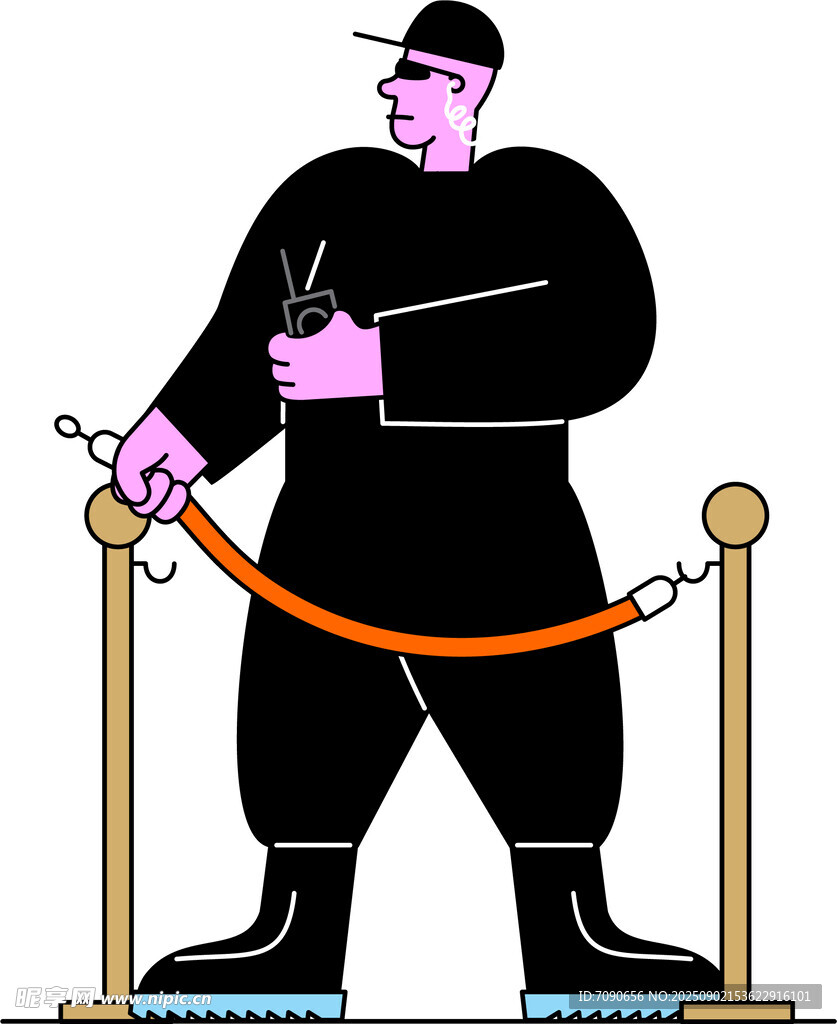 保安持绳维持秩序