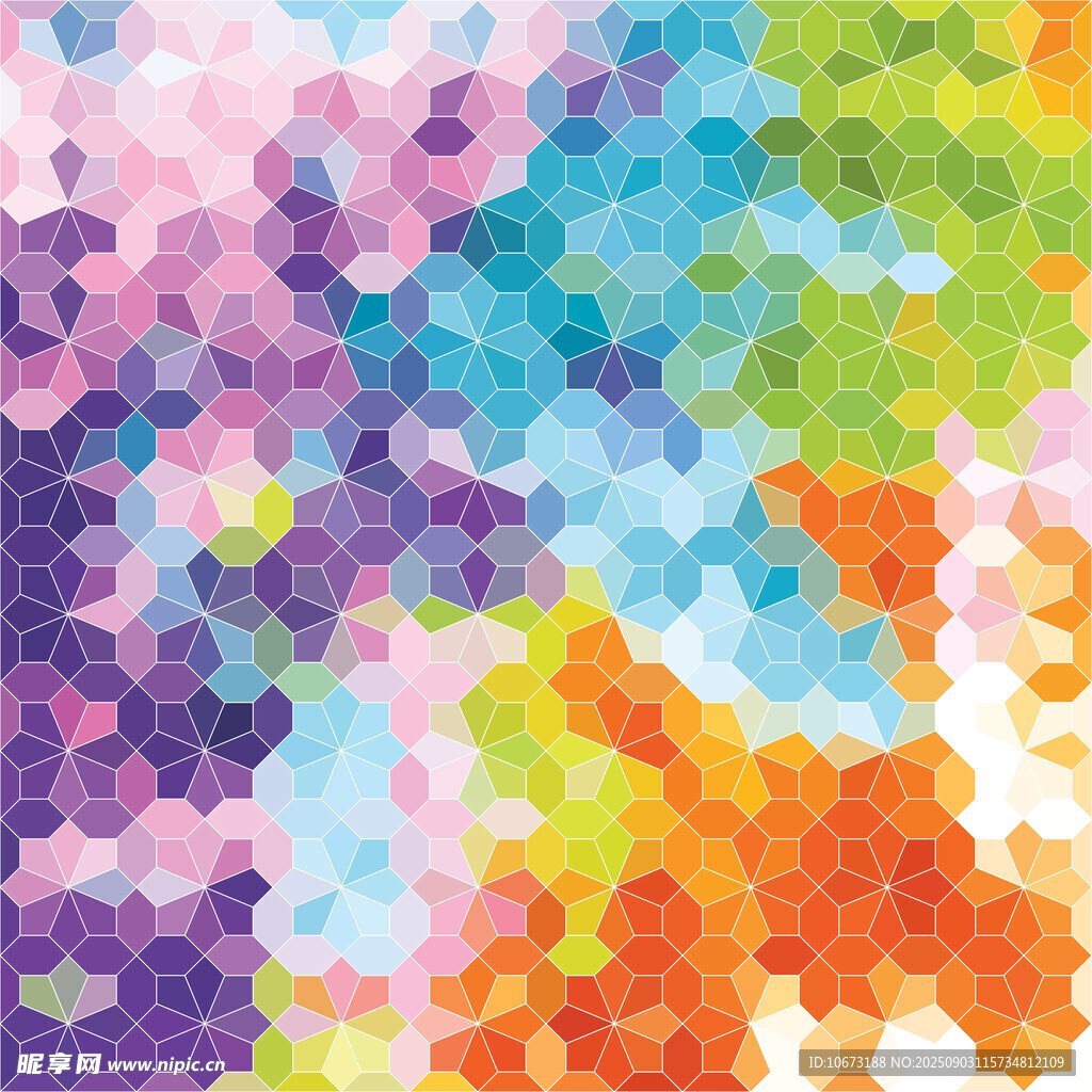 多彩六边形几何图案背景