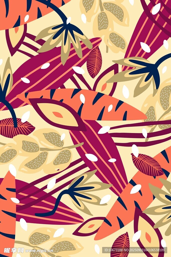 多彩抽象虾图案设计