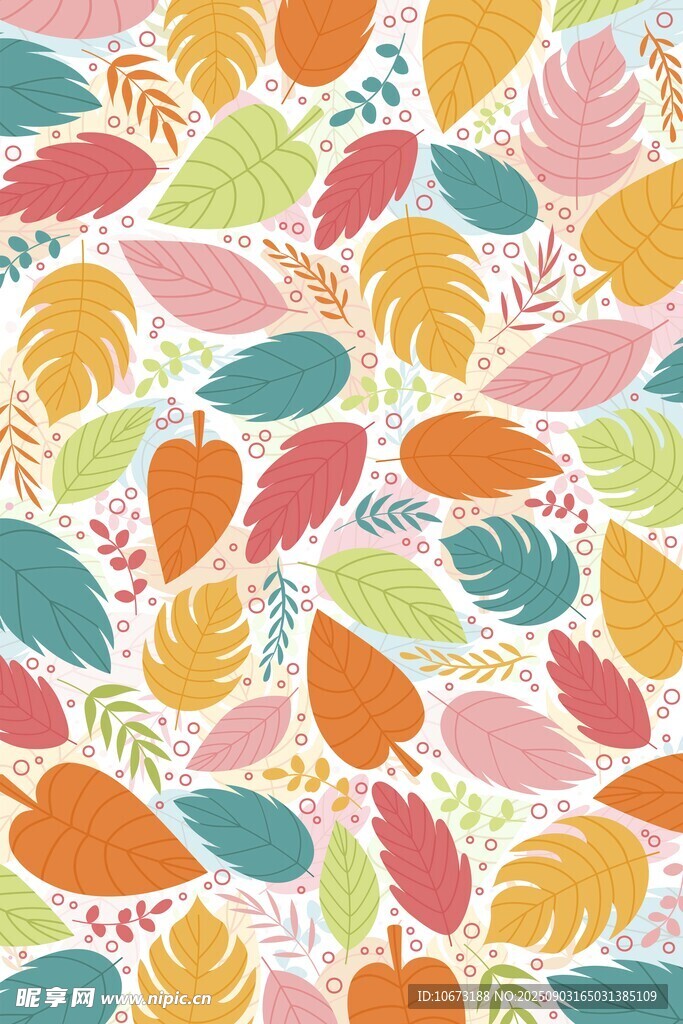 多彩树叶图案背景