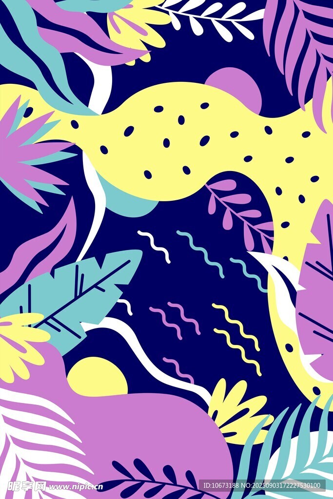 梦幻动植物抽象图案设计