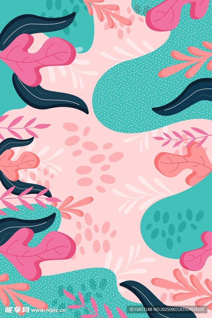 梦幻植物图案背景