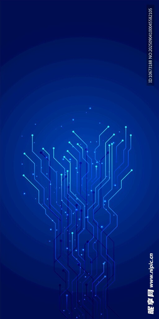 蓝色科技感电路板背景图