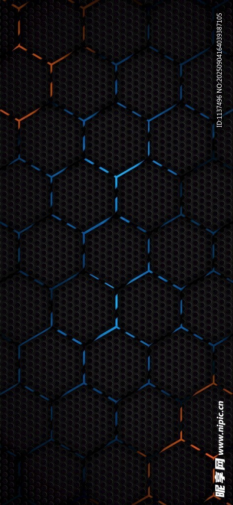 黑色蜂窝状几何纹理图案