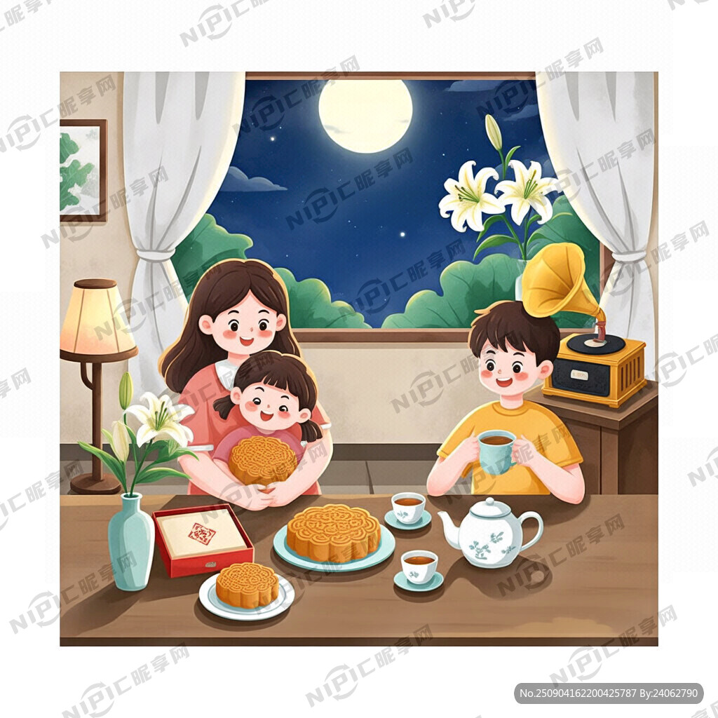 设计一款国民风的团圆图片 杯子