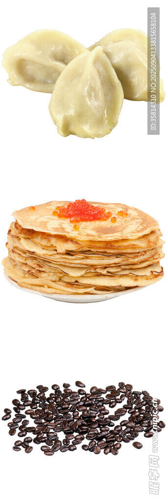 多样美食饺子煎饼与茶叶