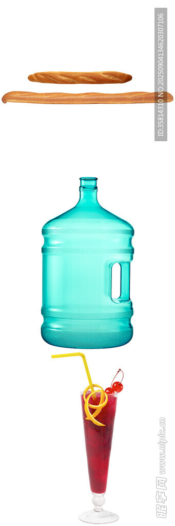 蓝色大水壶与饮品组合