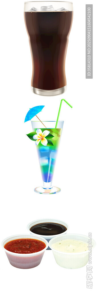 多彩饮品与调味酱组合