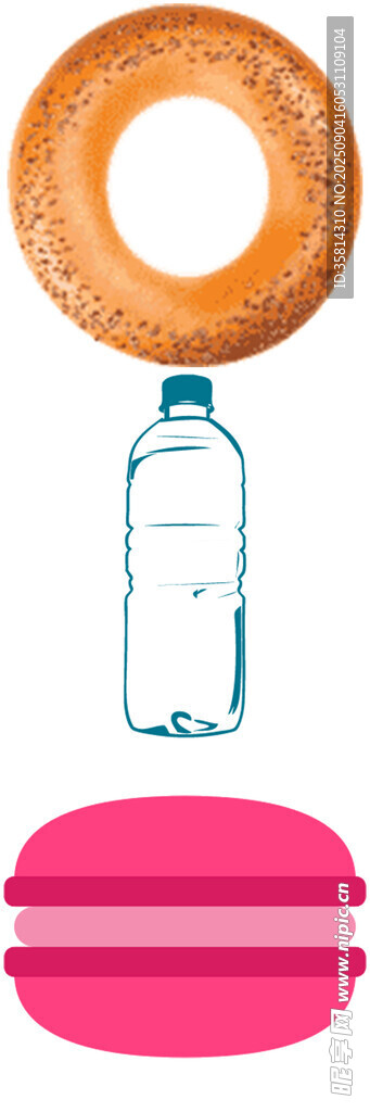 甜甜圈水瓶马卡龙组合