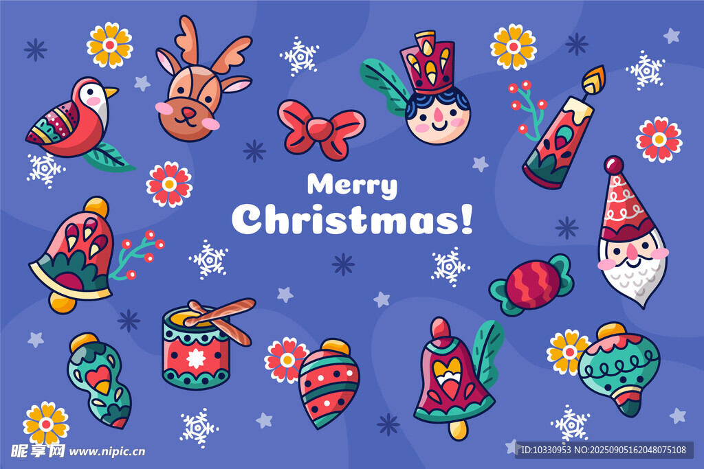 多彩圣诞图标集合