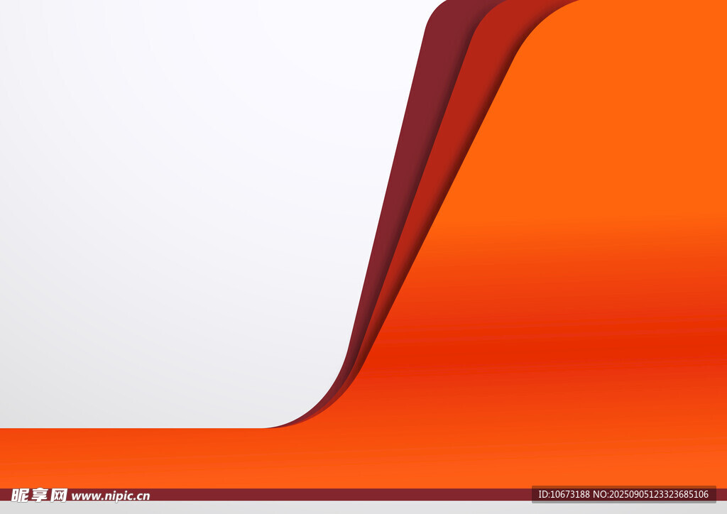 橙白渐变纸张创意折叠效果