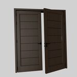 双开深棕色简约风格房门