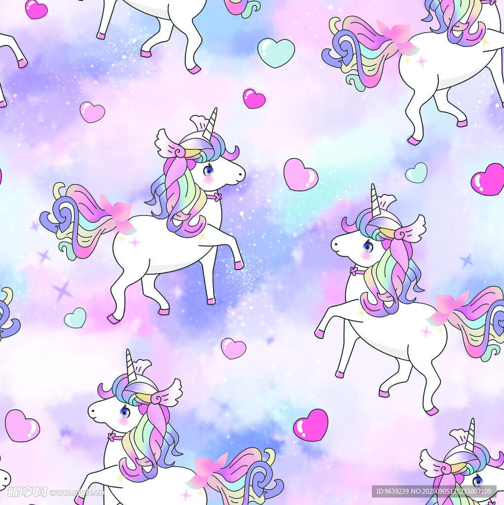 梦幻独角兽图案背景
