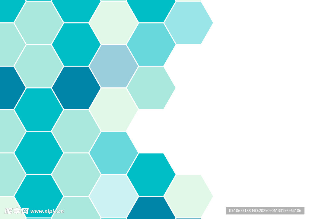 蓝绿色六边形几何图案背景