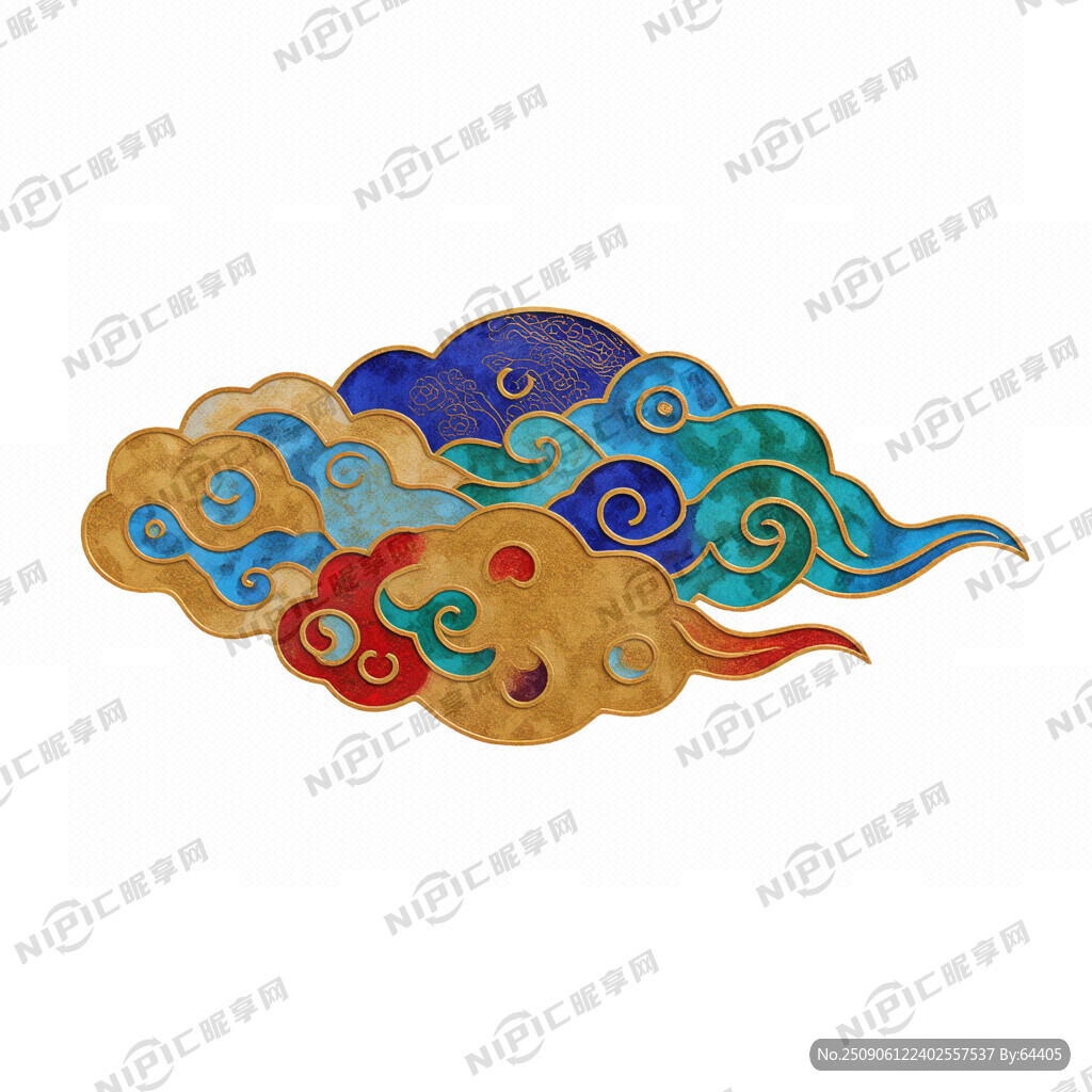 景泰蓝 金色立体掐丝云纹图案