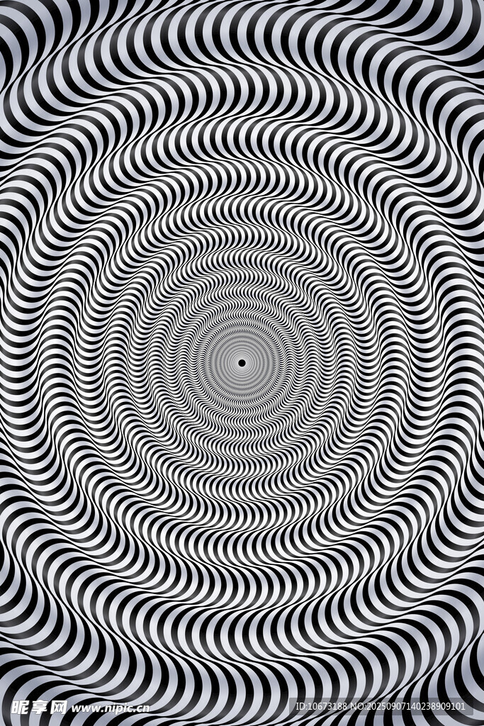 黑白螺旋视错觉图案