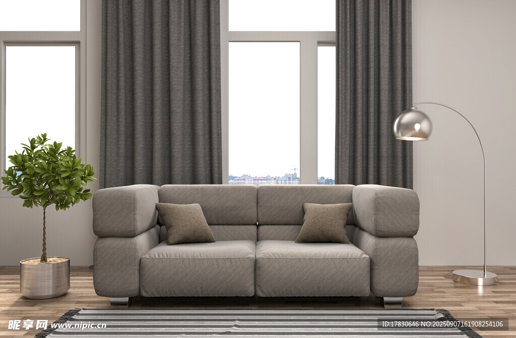 现代简约风格客厅沙发场景