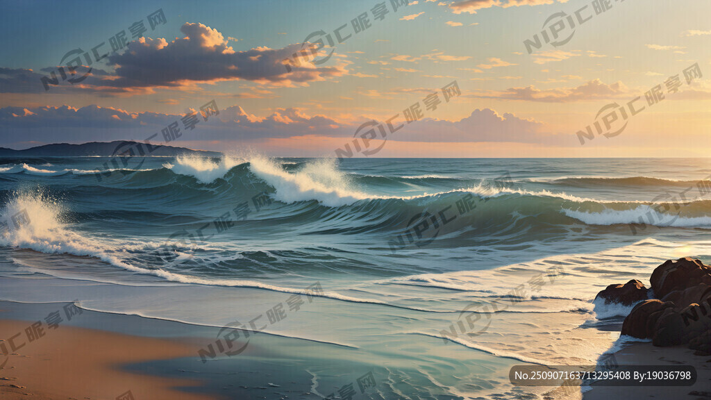 风景 海面宽阔 层层叠叠