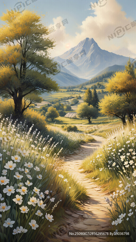 法式乡村田园手绘油画 阳光明媚