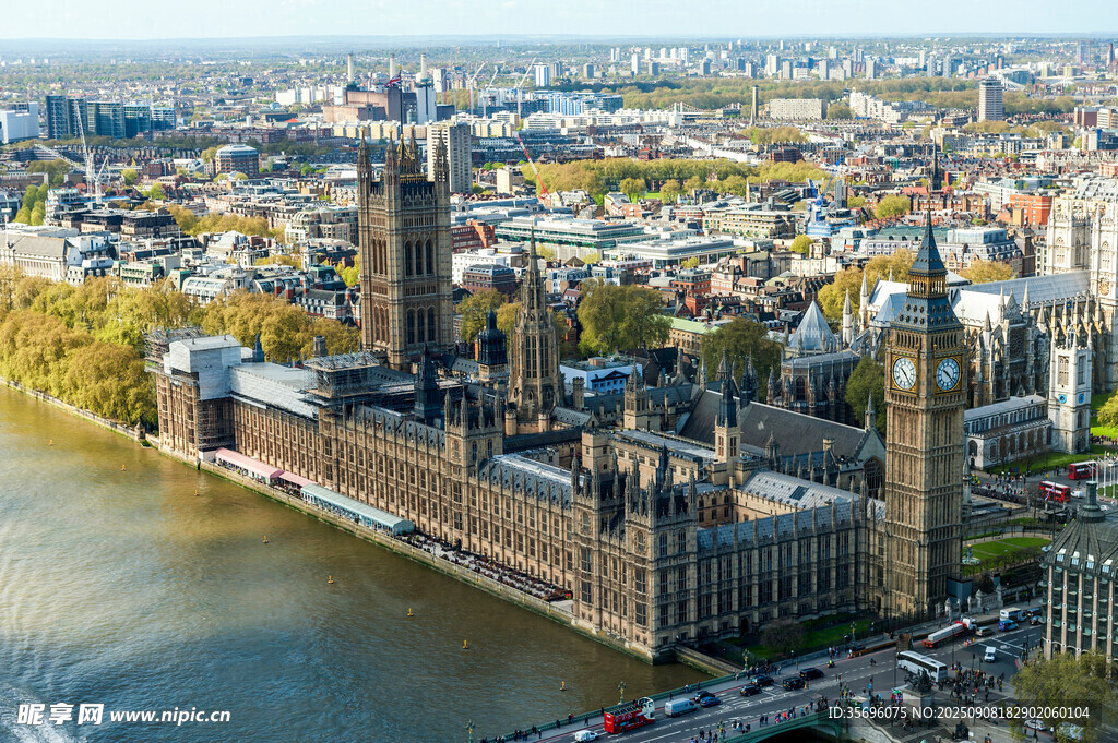 伦敦议会大厦俯瞰景观
