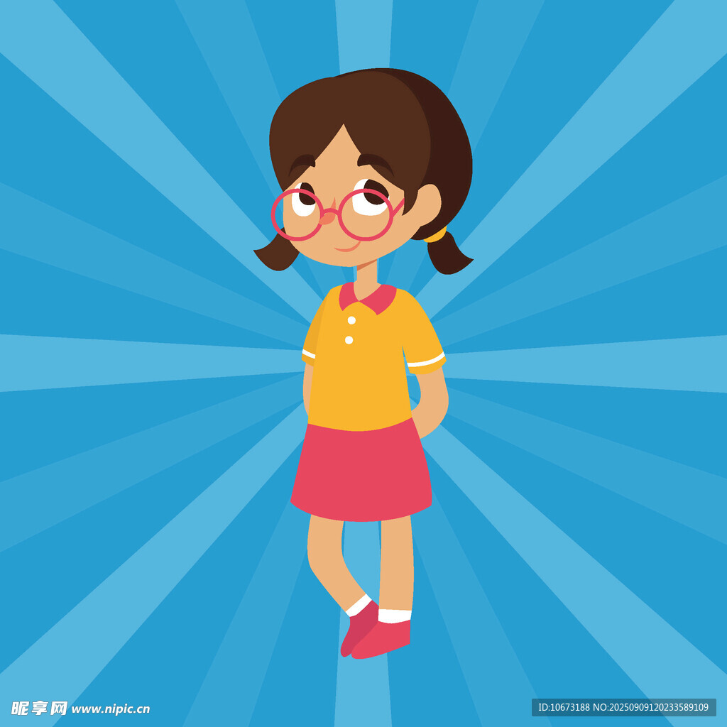 扎辫女孩的活力瞬间