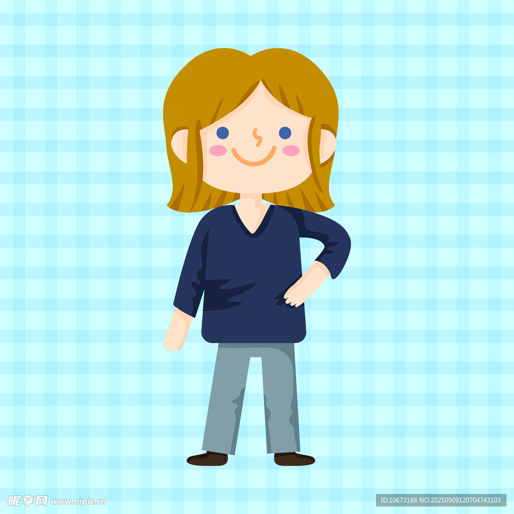 站立的金发女孩