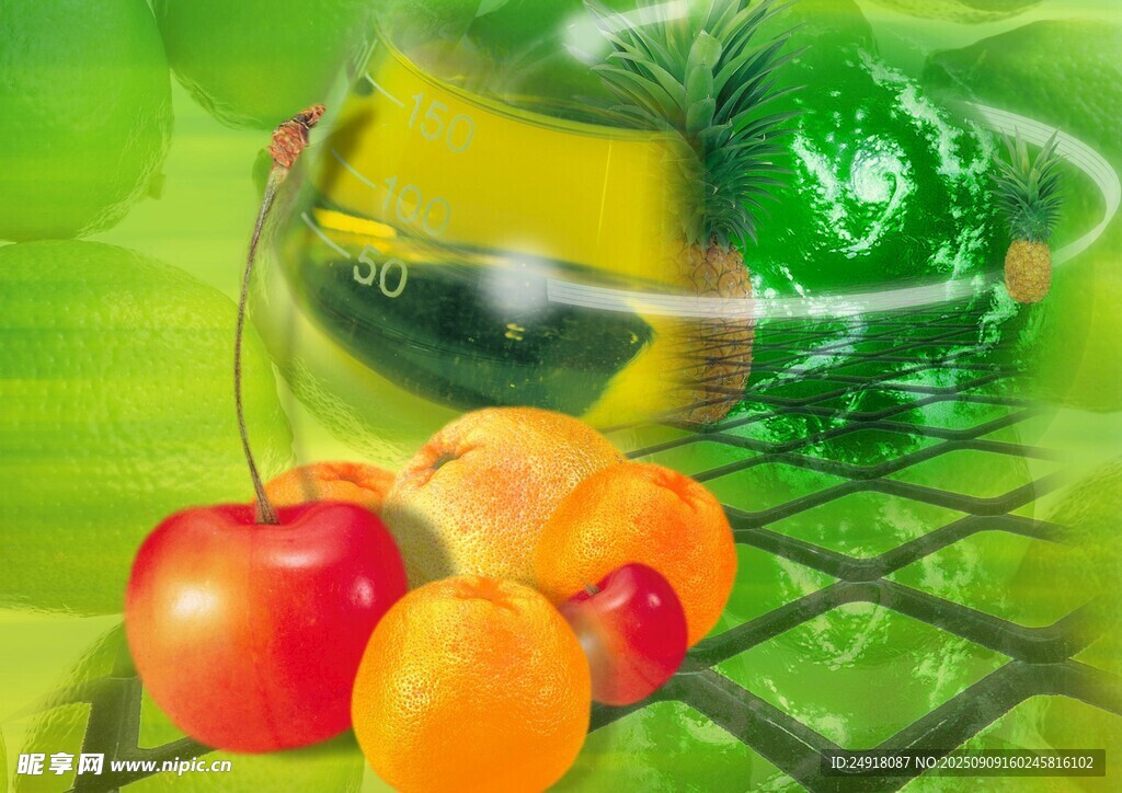 多彩水果 水果背景 水果海报