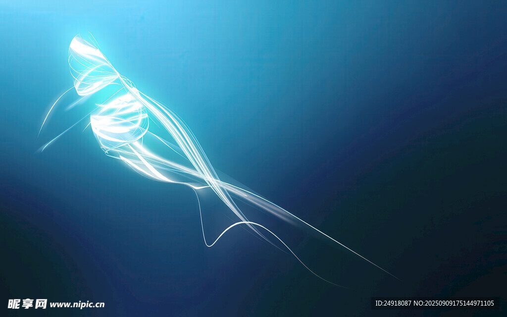 梦幻之光 蓝色背景 蓝色线条