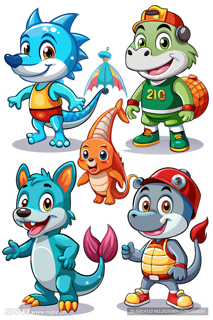 可爱卡通动物角色集合