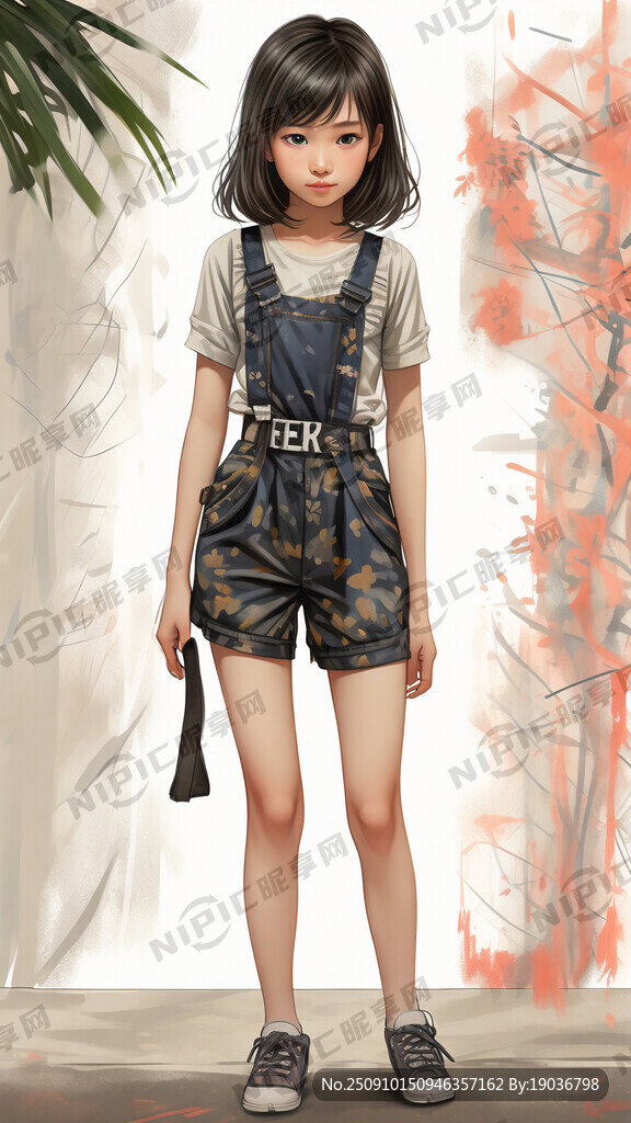 13岁女孩 热裤 吊带