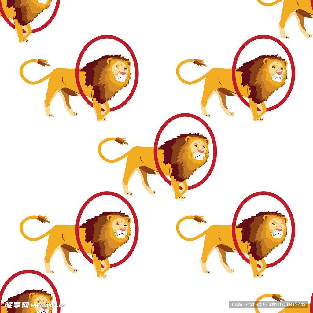 卡通狮子图案