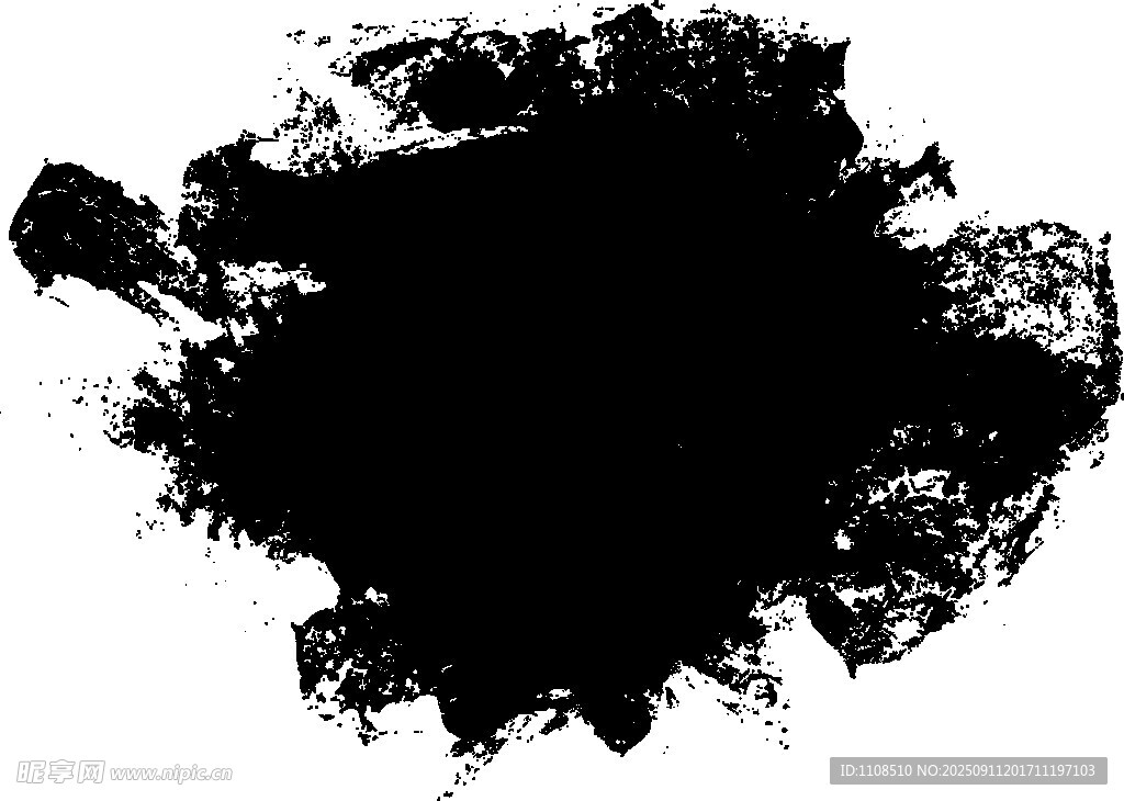 黑色墨渍笔触图案