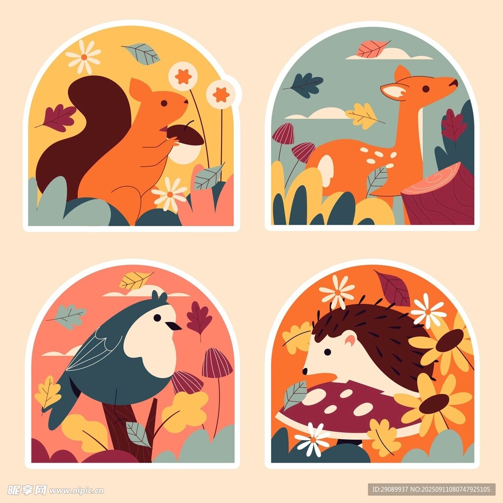 可爱动物插画集合