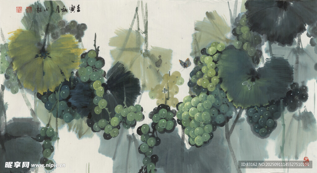 水墨写意荷叶图