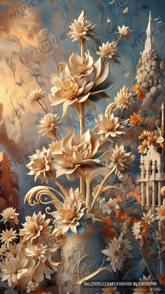 花卉 奶油风 温暖 立体