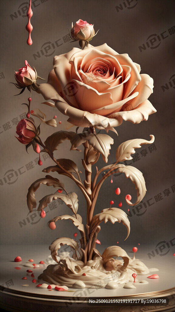 绽放的玫瑰花 奶油风 温暖