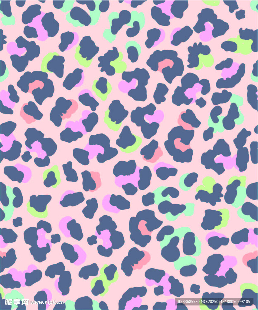 多彩豹纹图案背景纹理