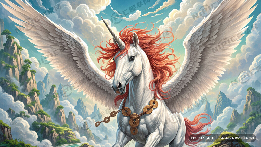 带翅膀的独角兽 大兽头 红毛