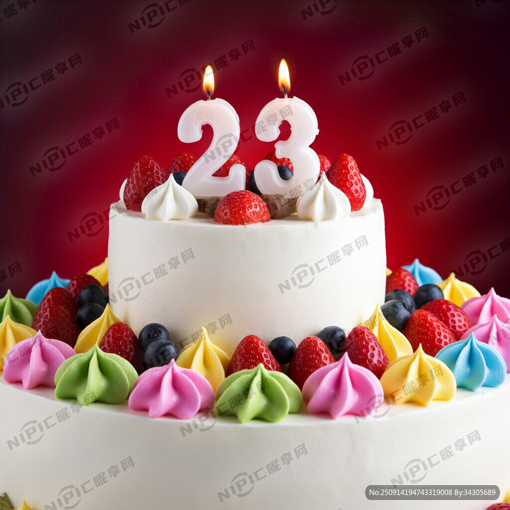 请生成一个二层水果蛋糕