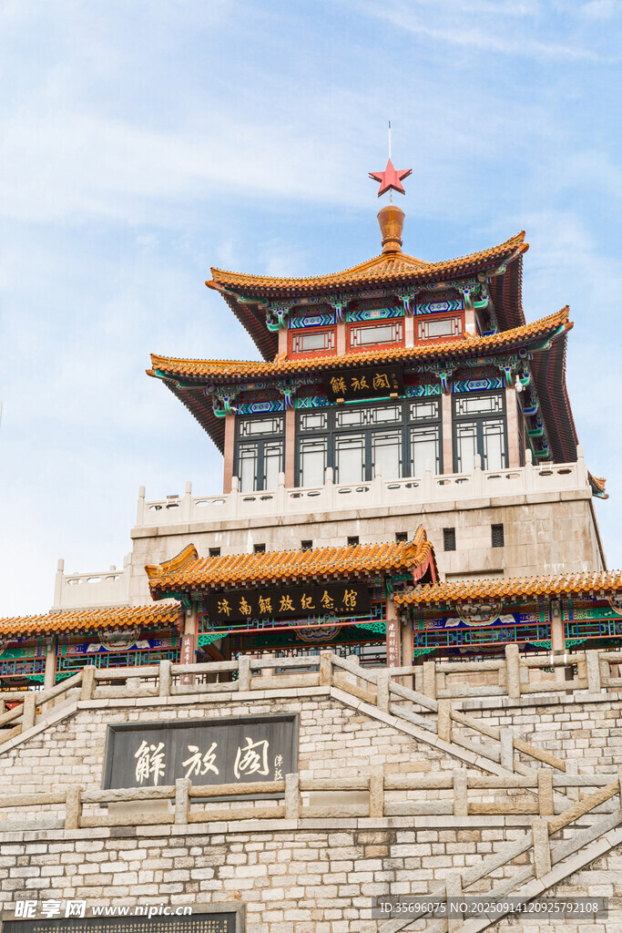 中式古建筑城楼景观