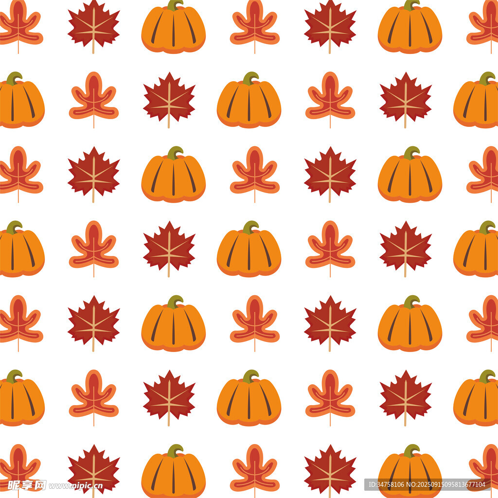 秋季南瓜枫叶图案