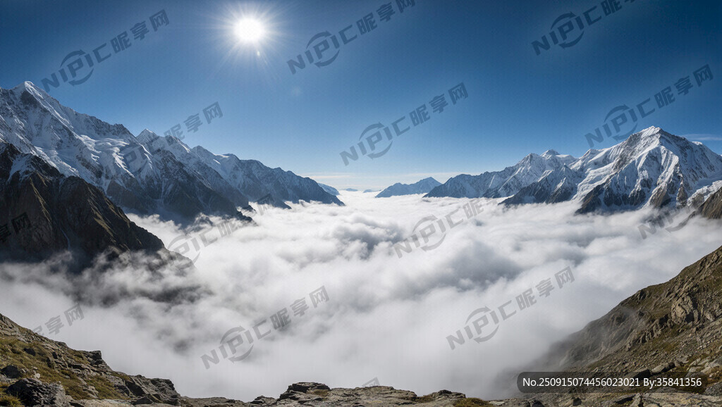 背景图 天山云海 明月高悬