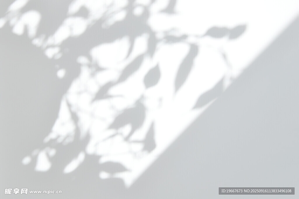 树叶光影投射墙面效果